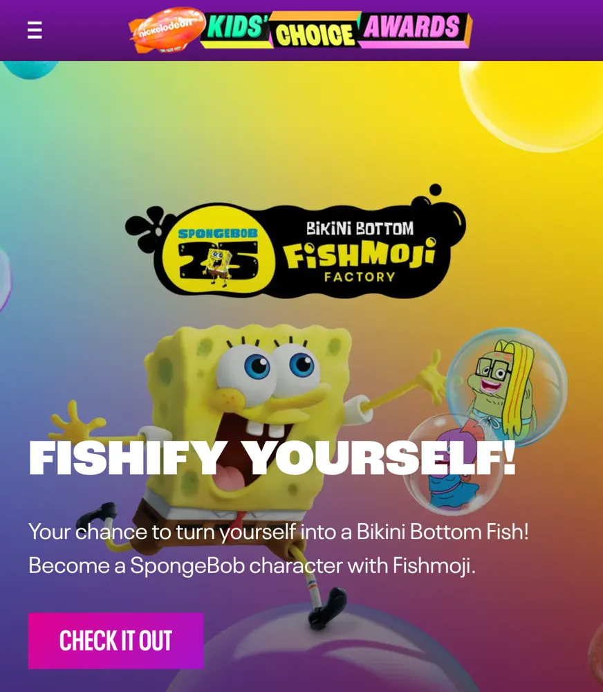 fishmoji creator advertisement on nickelodeon website